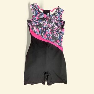 Danskin Black and Pink Activewear Leotard Acro Gymnastics
